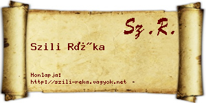 Szili Réka névjegykártya